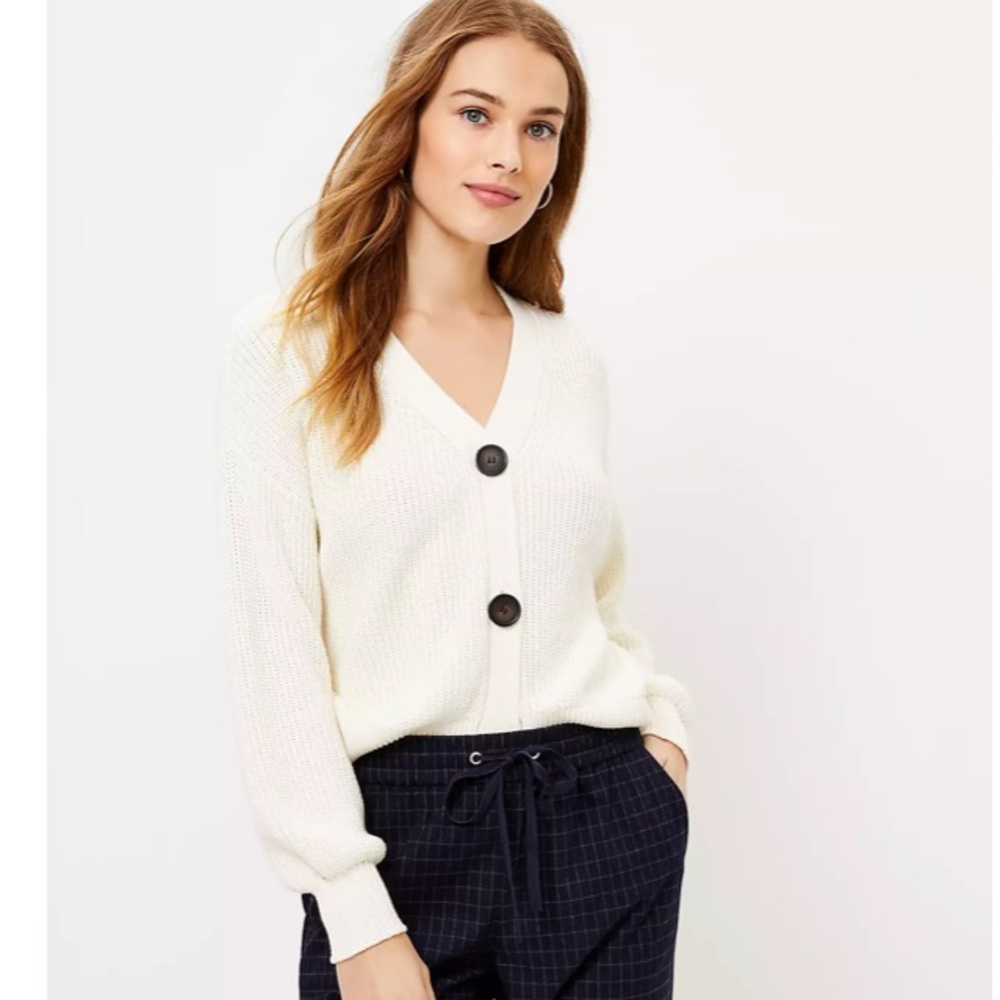 LOFT Slouchy V-Neck Cardigan